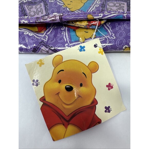 NEW Vintage Winnie The Pooh Foldable Accessory Toiletry Travel Bag Disney Purple - Picture 2 of 9